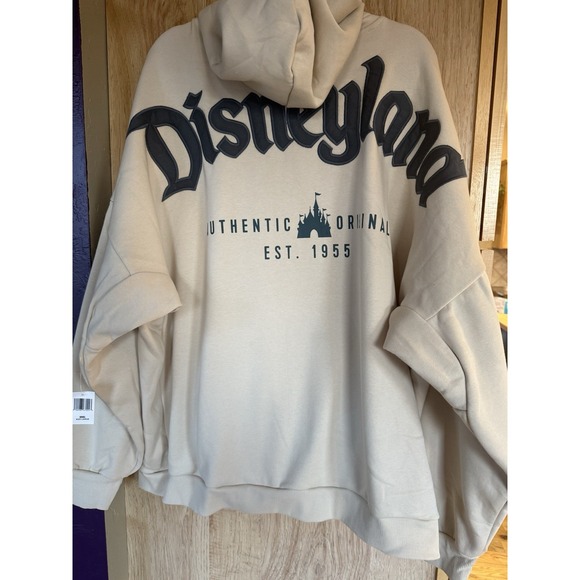 Disney Parks - DISNEYLAND Logo Full Zip Hoodie Beige Large NWT - Picture 3 of 5